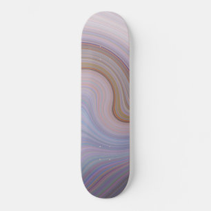 Skateboard Abstrait Blue Swirl. Patinage gris clair