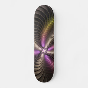 Skateboard Abstrait brillant Trippy coloré 3D Fractal Art