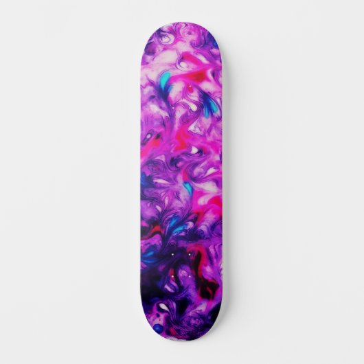 Skateboard Abstrait Custom Street Art Inspiré Pink Swirl (Recto)