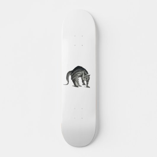 Skateboard abstrait de chat effrayé (Devant)