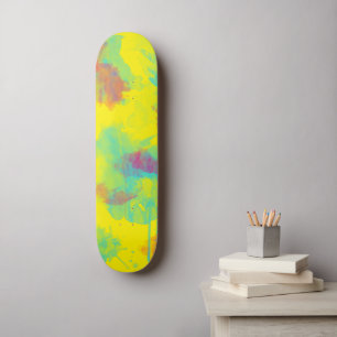 Skateboard Abstrait d'été Gouttes de peinture aquarelle color