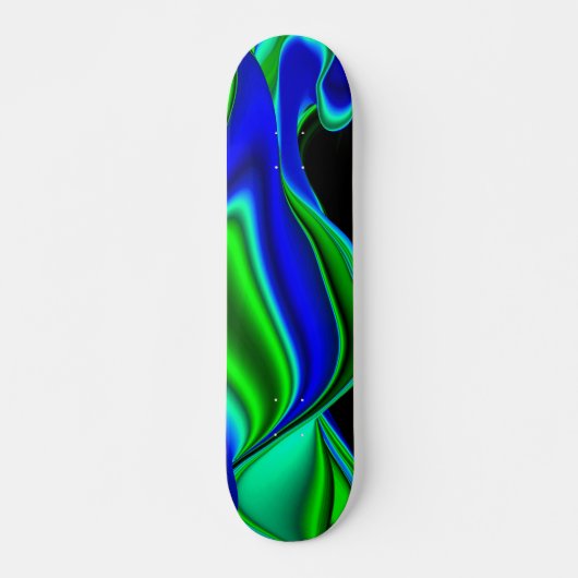 Skateboard Abstrait en bleu vert (Devant)