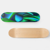 Skateboard Abstrait en bleu vert noir (Horz)