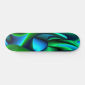 Skateboard Abstrait en bleu vert noir (Horz)