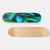 Skateboard Abstrait en bleu vert noir (Horz)