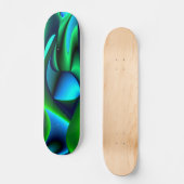 Skateboard Abstrait en bleu vert noir (Recto)