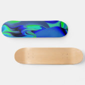 Skateboard Abstrait en vert et bleu (Horz)