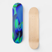 Skateboard Abstrait en vert et bleu (Recto)