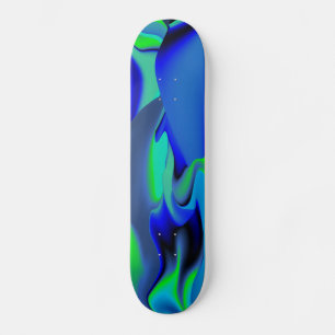 Skateboard Abstrait en vert et bleu