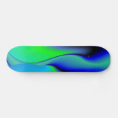 Skateboard Abstrait en vert et bleu (Horz)