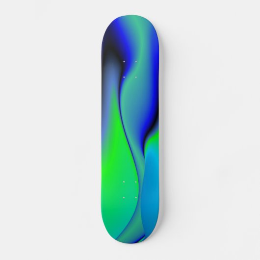 Skateboard Abstrait en vert et bleu (Recto)