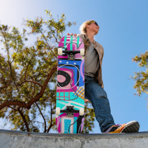 Skateboard Abstrait expressif maximaliste coloré
