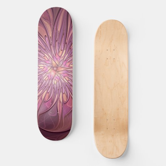 Skateboard Abstrait Floral Fractal Art Berry couleurs (Recto)