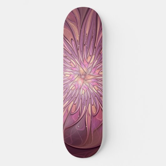 Skateboard Abstrait Floral Fractal Art Berry couleurs (Recto)