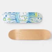 Skateboard Abstrait Happy Whimsical Sun Word Art (Horz)