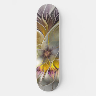 Skateboard Abstrait Imaginaire coloré Fleur moderne Fractal