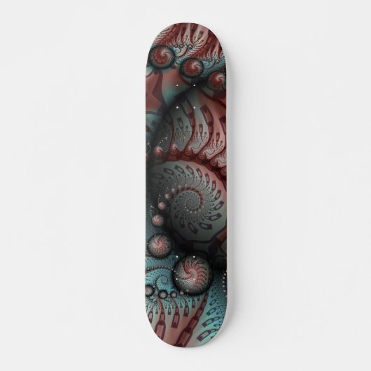 Skateboard Abstrait Imaginaire dynamique Fractal Art Brown Bl (Devant)