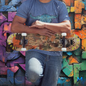 Skateboard Abstrait Inspiré des graffitis abstraits tons terr