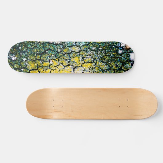 Skateboard Abstrait jaune et vert (Horz)