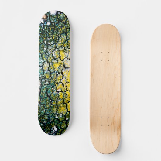 Skateboard Abstrait jaune et vert (Recto)