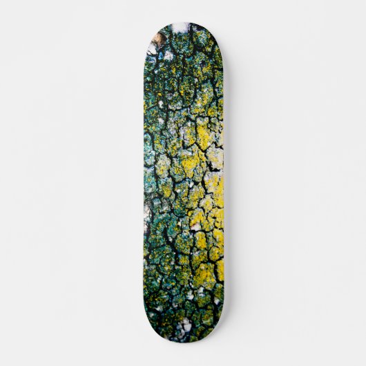 Skateboard Abstrait jaune et vert (Devant)