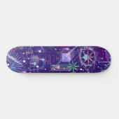 Skateboard Abstrait Maximaliste sur Fond Violet (Horz)