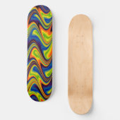 Skateboard Abstrait multicolore ondulé (Recto)