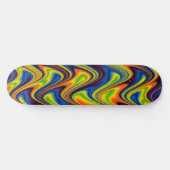 Skateboard Abstrait multicolore ondulé (Horz)