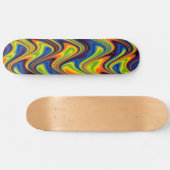 Skateboard Abstrait multicolore ondulé (Horz)