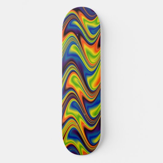 Skateboard Abstrait multicolore ondulé (Recto)