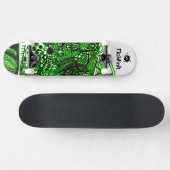 Skateboard Abstrait noir vert (Horz)
