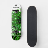 Skateboard Abstrait noir vert (Recto)