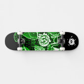 Skateboard Abstrait noir vert blanc (Horz)