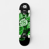 Skateboard Abstrait noir vert blanc (Recto)