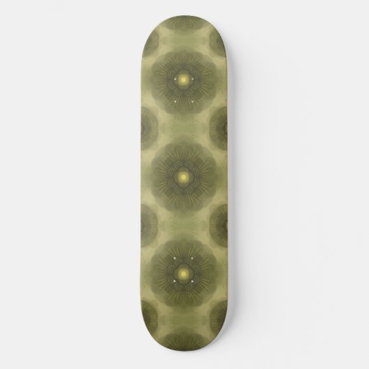 Skateboard Abstrait Olive Green Flower Motif sans couture (Recto)