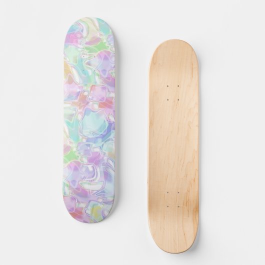 Skateboard Abstrait Pastel Summer Waves Swirls Art Motif (Recto)