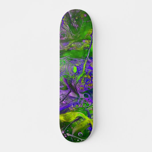Skateboard Abstrait pourpre et vert (Devant)