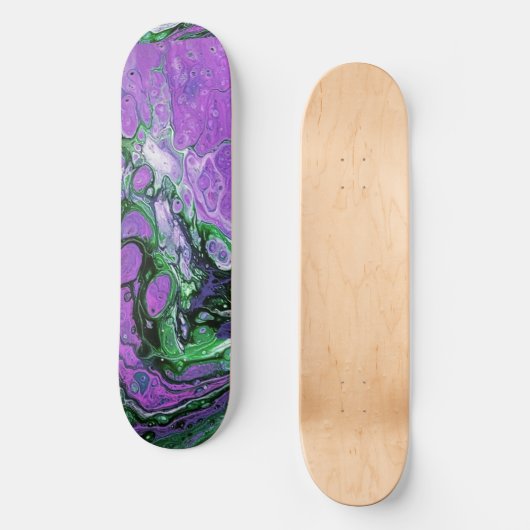 Skateboard Abstrait pourpre et vert (Recto)