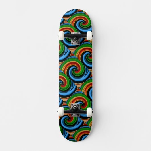 Skateboard Abstrait Rainbow Swirls (Recto)