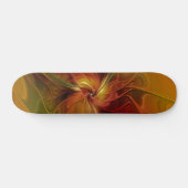 Skateboard Abstrait Rouge Orange Brown Vert Fractal Art Flowe (Horz)