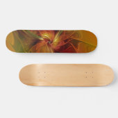 Skateboard Abstrait Rouge Orange Brown Vert Fractal Art Flowe (Horz)