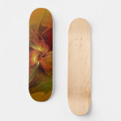 Skateboard Abstrait Rouge Orange Brown Vert Fractal Art Flowe (Recto)