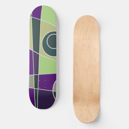 Skateboard Abstrait surf vert pourpre (Recto)