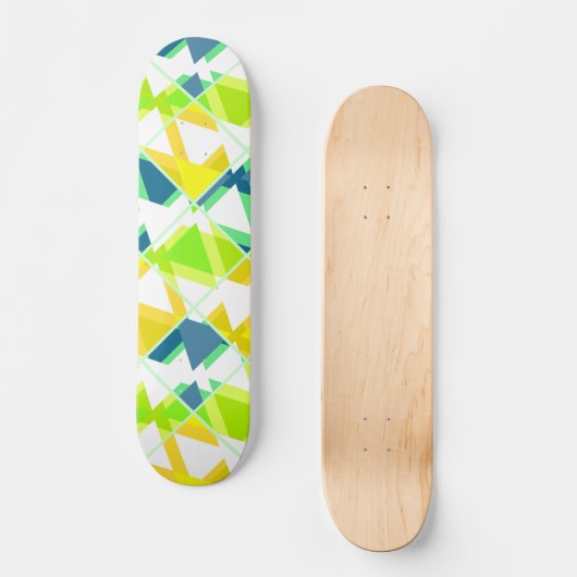 Skateboard Abstrait vert jaune (Recto)
