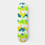 Skateboard Abstrait vert jaune (Devant)