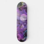 Skateboard Abstraite couleur violet, rose, encre d'alcool Art (Recto)