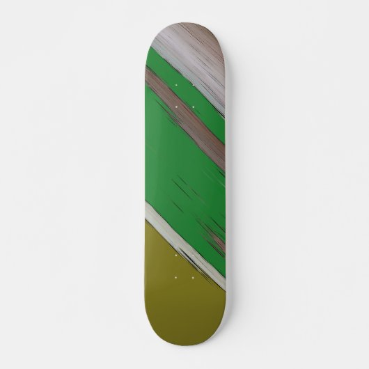 Skateboard Abstraite diagonale verte et Brown (Devant)
