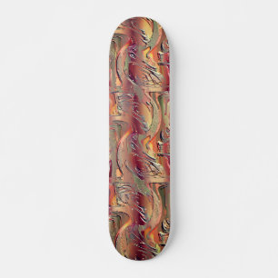 Skateboard Abstrato entalhado em salmão e vermelho gradiente