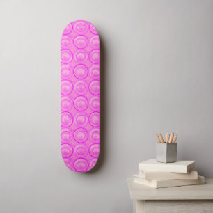 Skateboard Accent Cercles Fleurs Arrière - plans rose Anniver