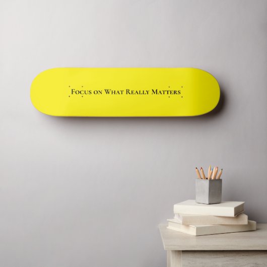 Skateboard accent positif sur ce qui compte vraime (Art mural (Horz))